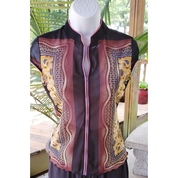 SOLD* Anthro Anac Rare Unique Zip Up Shirt M - Picture 5 of 5